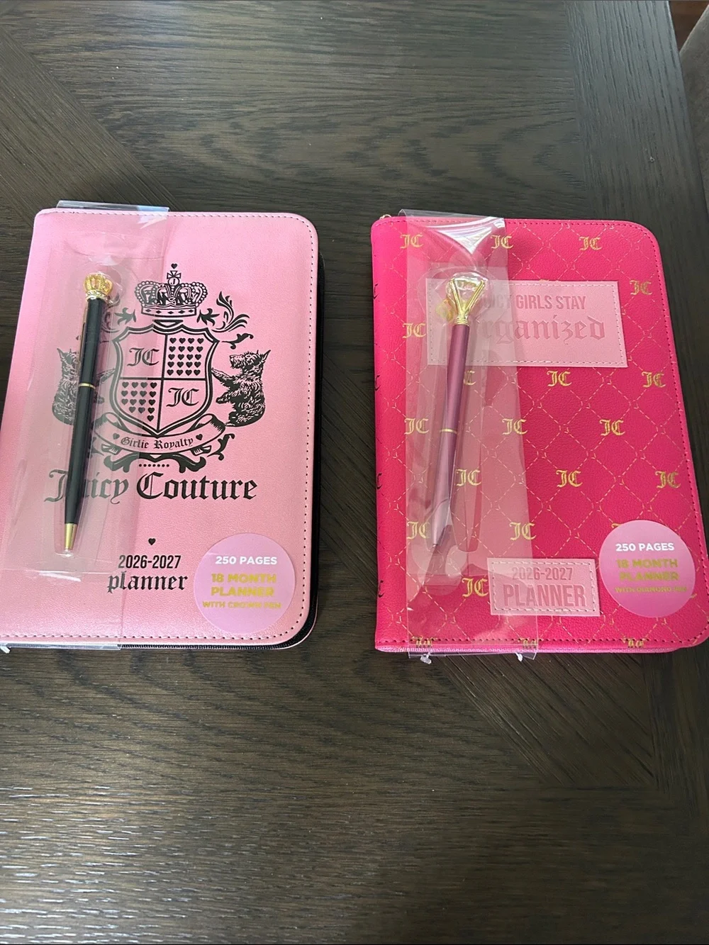 Juicy couture 26-2027 monthly planner ZIP closure and pen NWT PICK ONE